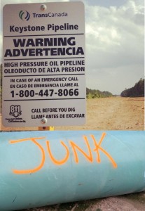 Junk pipe with sign